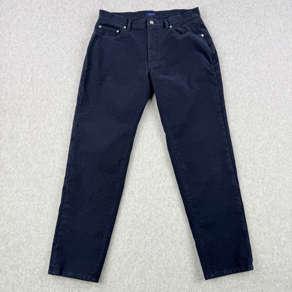 Proper Cloth Pants Mens 33x29 Navy Moleskin Stretch Textured 5 Pocket Trousers